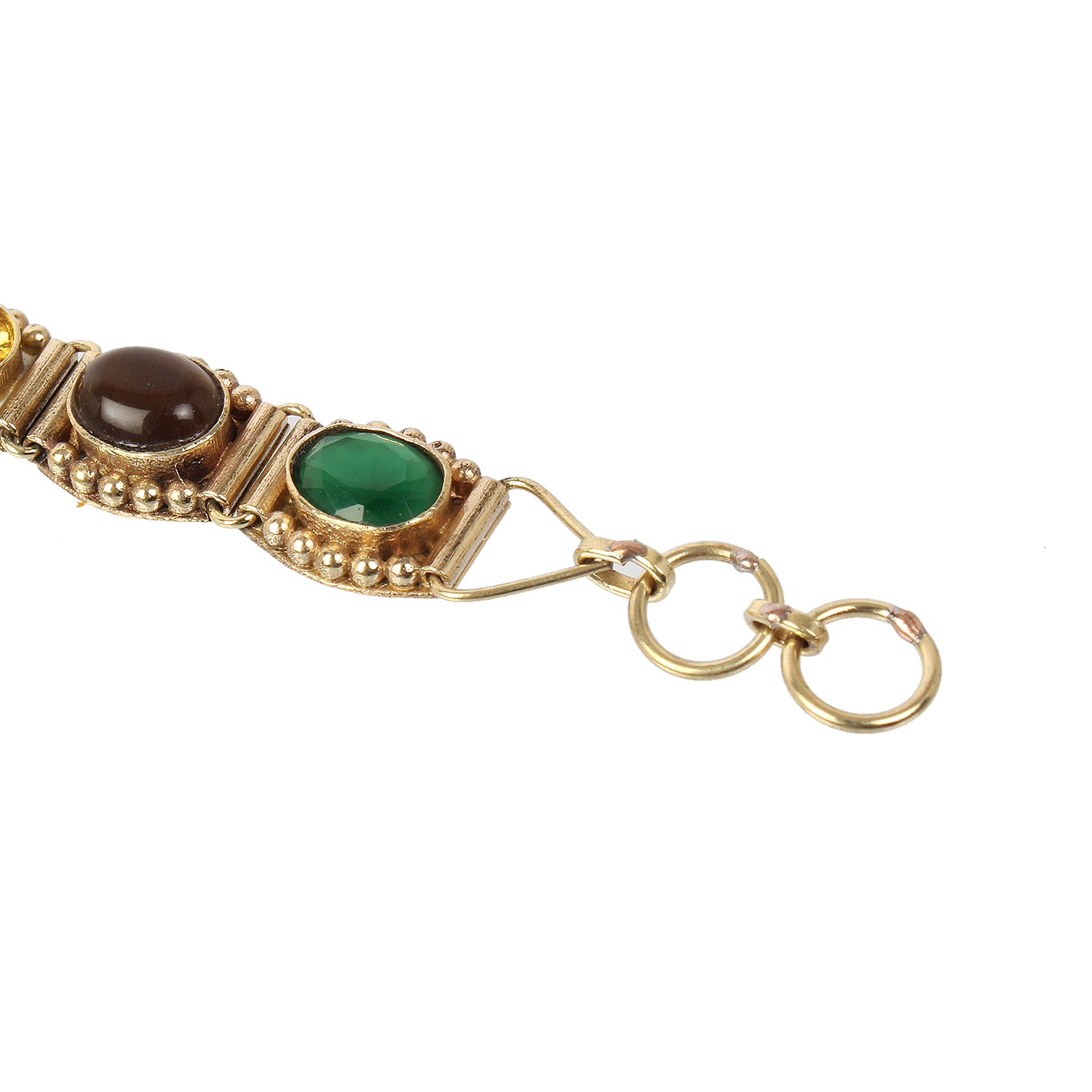 Exquisite Handcrafted Gold-Plated Original Navratna Statement Bracelet – Timeless Artisanal Elegance and Astrological Power for Divine Prosperity and Protection