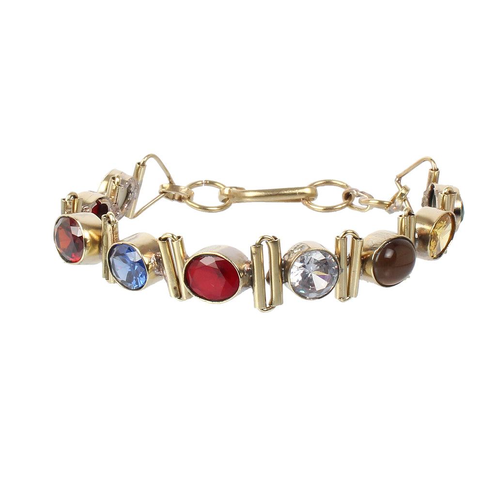 Exquisite Handcrafted Gold-Plated Original Navratna Statement Bracelet – Timeless Artisanal Elegance and Astrological Power for Divine Prosperity and Protection