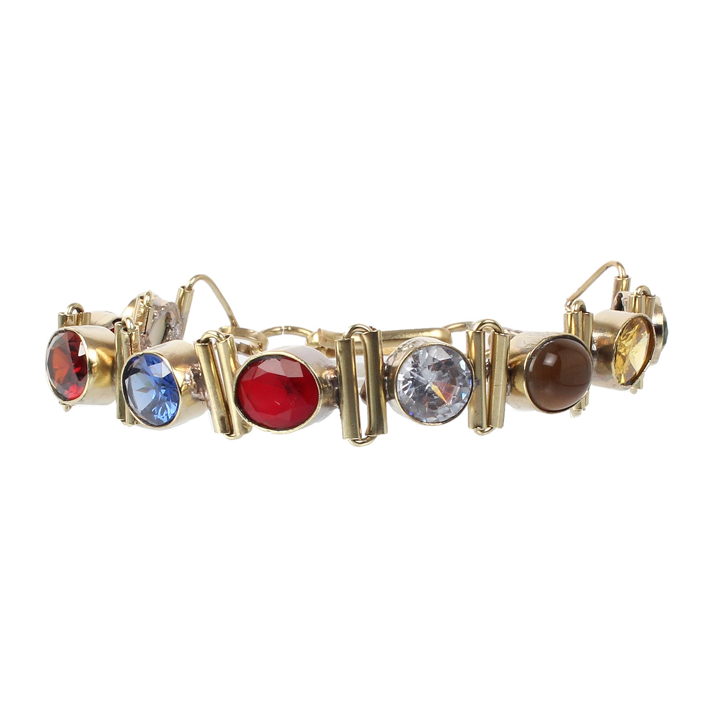 Exquisite Handcrafted Gold-Plated Original Navratna Statement Bracelet – Timeless Artisanal Elegance and Astrological Power for Divine Prosperity and Protection