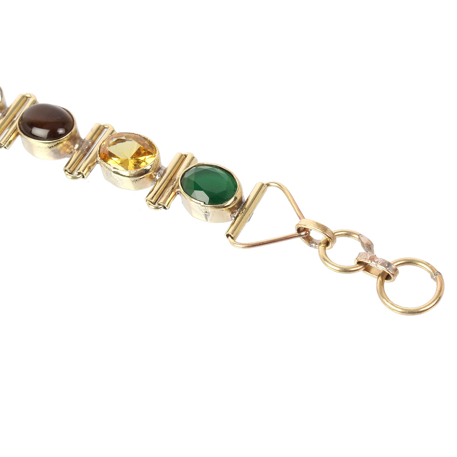 Exquisite Handcrafted Gold-Plated Original Navratna Statement Bracelet – Timeless Artisanal Elegance and Astrological Power for Divine Prosperity and Protection