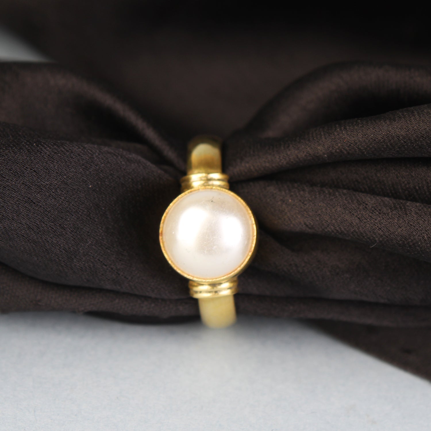Natural Pearl (Moti) Gemstone Ring in Gold-Plated Panchdhatu – Smooth Round Cut, Adjustable Birthstone Ring for Peace of Mind & Vedic Astrology (Men & Women)