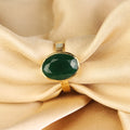 Natural Emerald (Panna) Gemstone Gold-Plated Ring Panchdhatu Oval Faceted Cut, Adjustable Astrological Birthstone Ring for Mercury (Men & Women)
