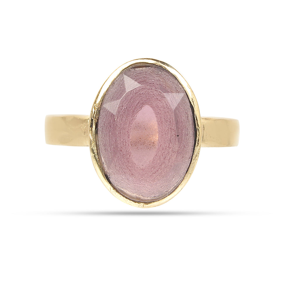 Marco Bicego Color Gold Pink Tourmaline Cocktail Adjustable Ring – Hand-Engraved Italian Craftsmanship with Rose-Cut Gemstone Ring for Unisex