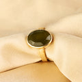 Premium Natural Peridot (Zabargad) Gemstone Gold-Plated Ring Panchdhatu Oval Faceted Cut, Adjustable Astrological Birthstone Ring for Mercury (Men & Women)