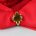 Premium Natural Green Peridot (Zabargad) Gemstone Ring Gold-Plated Panchdhatu Oval Faceted Cut, Adjustable Astrological Birthstone Ring for Mercury & Heart Healing (Men & Women)