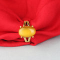 Premium Natural Cat’s Eye (Lehsunia) Gemstone Ring Gold-Plated Panchdhatu  Oval Cabochon, Adjustable Astrological Birthstone Ring for Ketu Remedies (Men & Women)