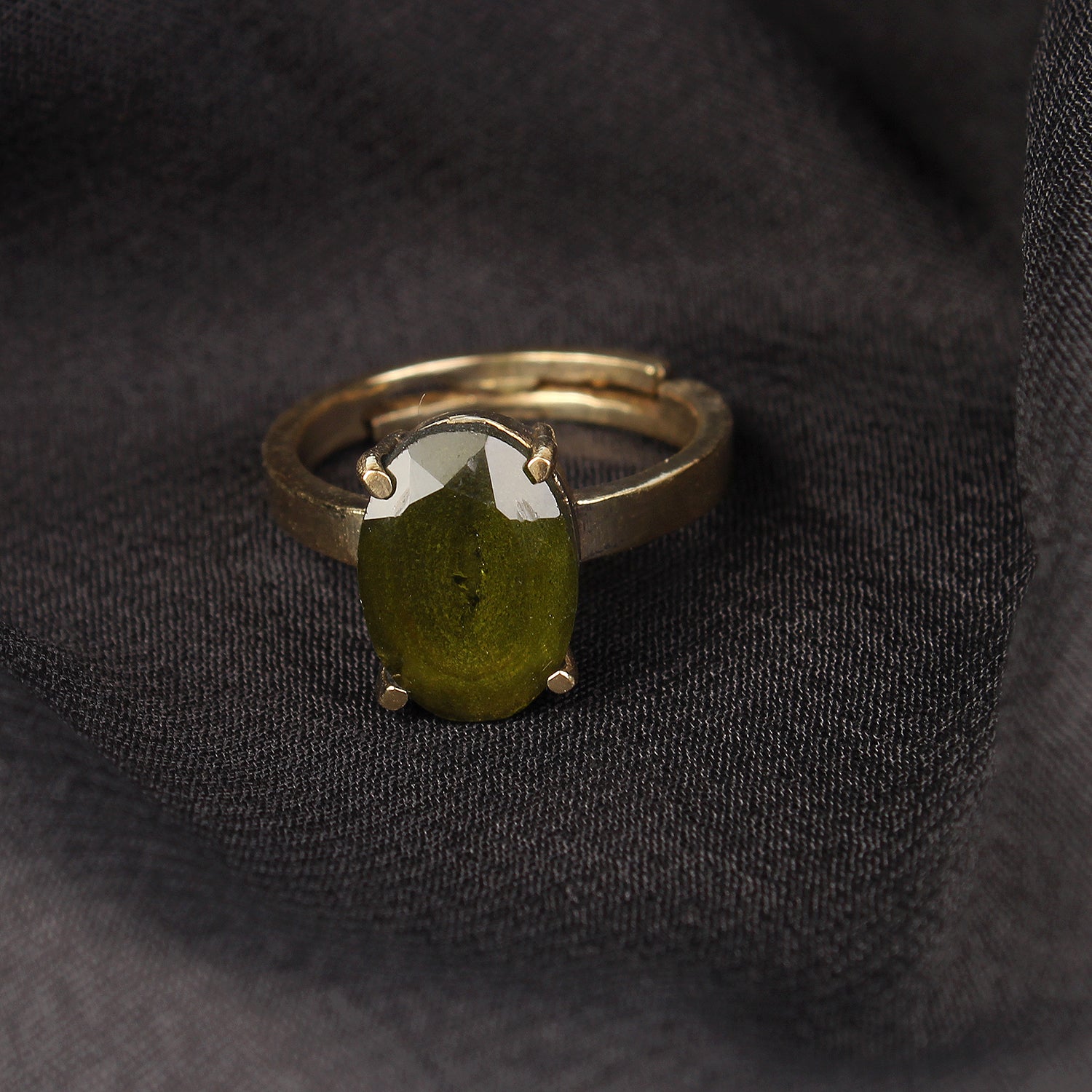 Authentic Raw Moldavite "Stone of Transformation" Adjustable Statement Ring for Unisex