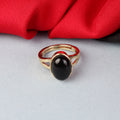 Natural Black Onyx Gold-Plated Solitaire Statement Adjustable Unisex Ring – Timeless Artisanal Elegance and Astrological Power for Protection, Focus, and Grounding Energy