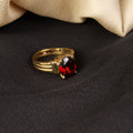 Natural Garnet (Gomed) Handcrafted Gold-Plated Statement Adjustable for Unisex Ring – Timeless Artisanal Elegance and Astrological Power for Prosperity, Protection, and Inner Strength
