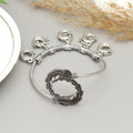 Exquisite Handcrafted Oxidised Silver Tribal Star & Moon Charm Bracelet – Timeless Artisanal Elegance and Boho-Chic Statement Jewelry