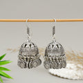 Oxidised Silver-Toned Queen Elizabeth Coin Jhumka Earrings – Traditional Artisanal Statement Jewelry