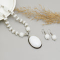 Exquisite Handcrafted Oxidised Silver White Beaded Statement Jewelry Set – Timeless Artisanal Elegance and Boho-Chic Fashion for Every Occasion