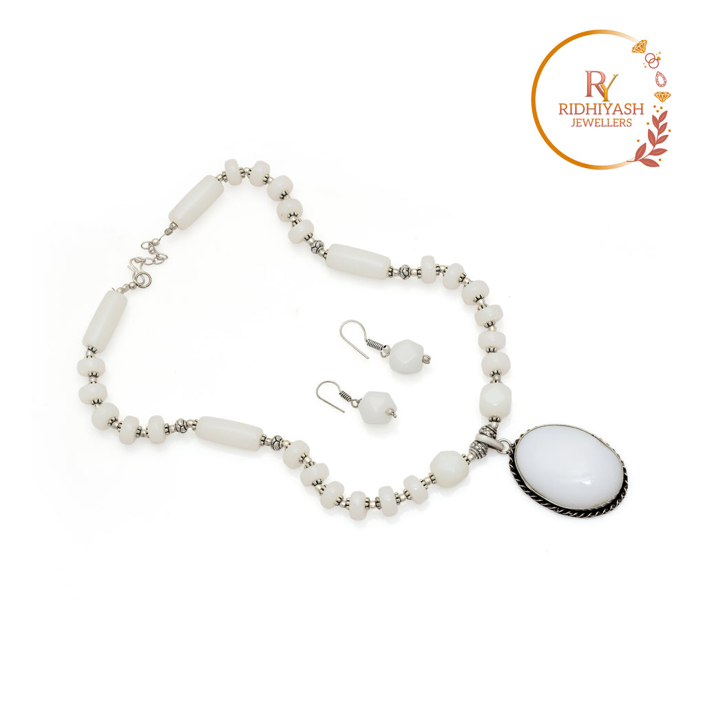 Exquisite Handcrafted Oxidised Silver White Beaded Statement Jewelry Set – Timeless Artisanal Elegance and Boho-Chic Fashion for Every Occasion