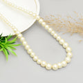 Exquisite Single-Strand Graduated Faux Pearl Statement Necklace – Timeless Elegance and Classic Sophistication for Weddings, Parties, and Formal Events