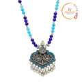 Blue Brass Heart Shape Handmade Necklace for Women